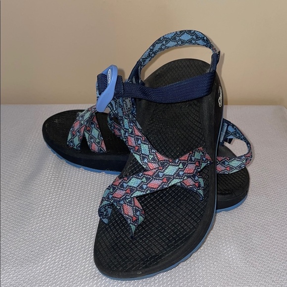 Chaco Women's 8 Sandals zcloud 2 trace eclipse adjustable blue Multicolor adjust - Picture 1 of 12